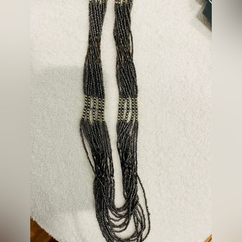 Multi layer necklace Black/Gold